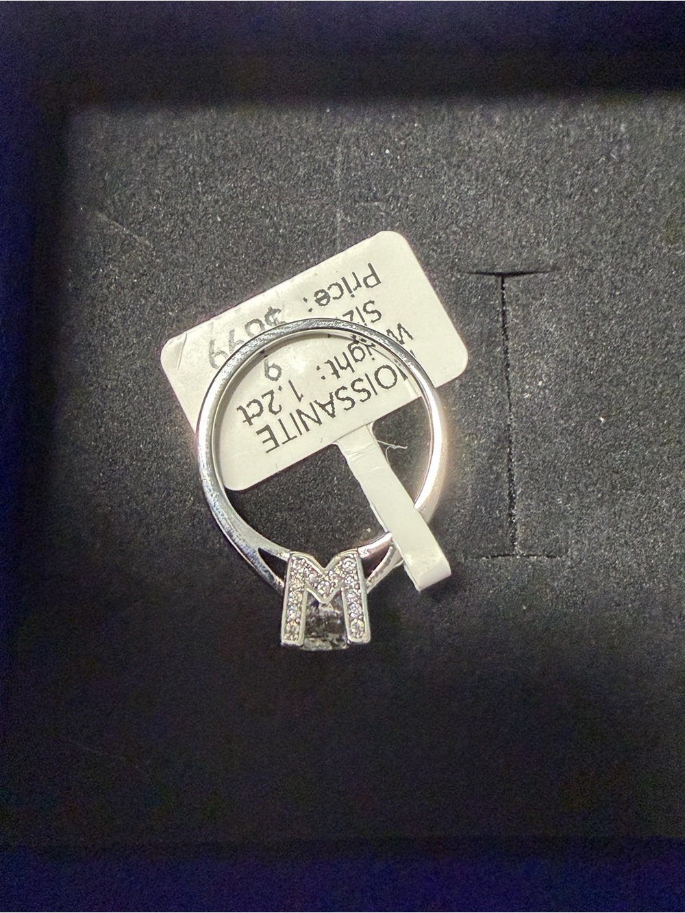 Silver Solitaire Cubic Zirconia Ring - White - Picture 3 of 3